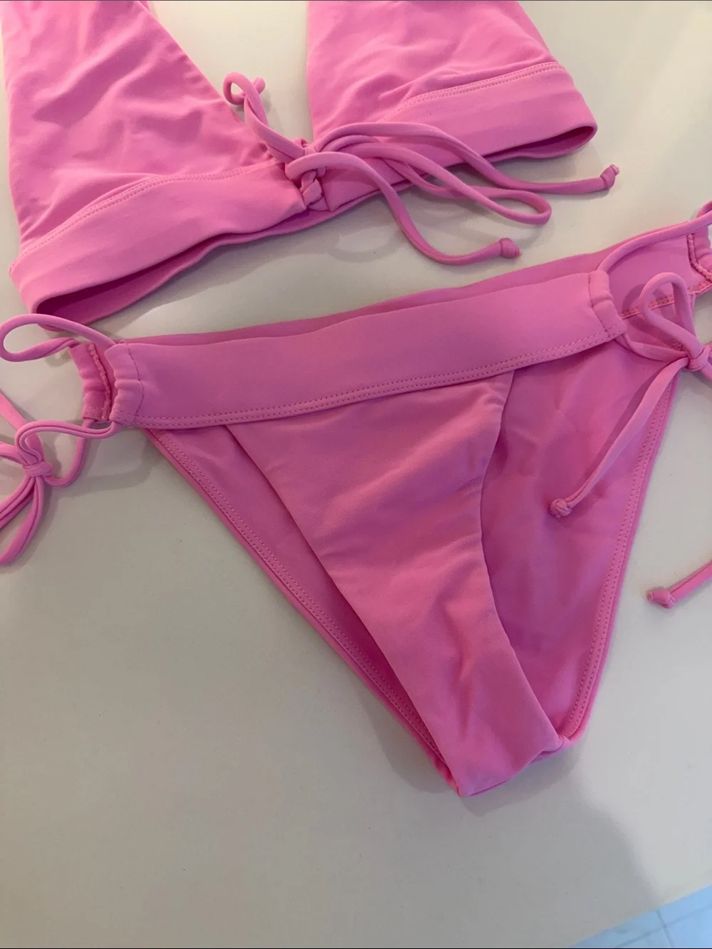 Lovers and friends ACE Pink Triangle Tie-Side Bikini Set - Picture 2 of 8
